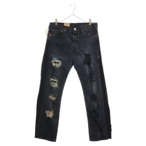 Levi's リーバイス 501 ストレートデニムパンツ ジーンズ ストレッチ リメイク インディゴブルー