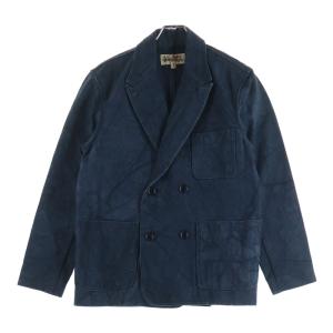 STUSSY ステューシー × WRANGLER CANVAS DOUBLE BREASTED JACKET 115613 ラングラー キャンバス ダブルテーラードジャケット ブルー