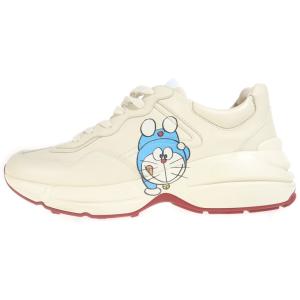 GUCCI グッチ ×DORAEMON ドラえもん キャラクターロゴレザーミッドカットースニーカー ベージュ655025