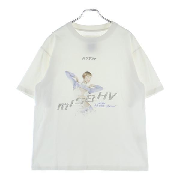 KITH キス ×MISBHV ミスビヘイブ フロントラインストーンロゴ クルーネック半袖Tシャツカ...