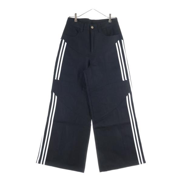 STARTEXCEEDEND スタートエクシードエンド サイドライン ワイドデニムパンツ ブラック