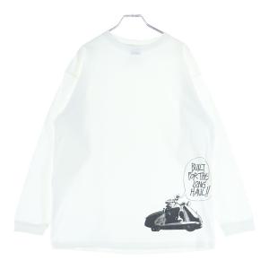 STUSSY ステューシー 90〜00s 紺タグ LONG HAUL プリント長袖Tシャツ ロングスリーブカットソー ホワイト
