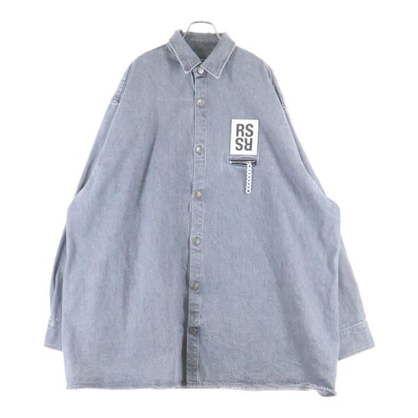 RAF SIMONS ラフシモンズ Big Fit Denim Shirt チェーンジップ オーバー...