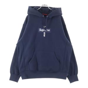 SUPREME シュプリーム 20AW Cross box logo Hooded Sweat Shirts クロスボックスロゴ フーデッド シャツ プルオーバーパーカー ネイビー