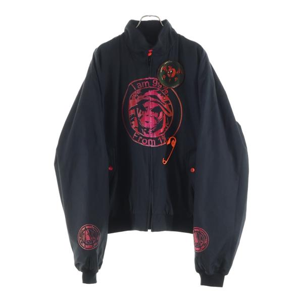 99%is ナインティナインパーセントイズ RIPピンバッチ付 フロントプリント コットン ジップア...