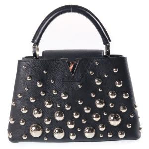 LOUIS VUITTON ルイヴィトン メタルドット カプシーヌMM 2WAYハンドバッグ ショルダーバッグ ブラック レザー M21665 シルバー金具
