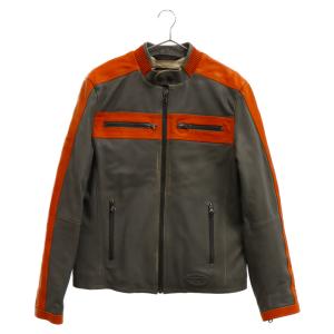 DIESEL ディーゼル Zipup leather Jacket ジップアップ レザージャケット A063470PDAS オレンジ｜shopbring