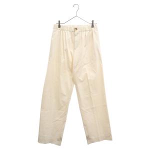 sandro サンドロ Wide Organic Cotton Pants ウエストゴムスラックスパンツ アイボリー｜shopbring
