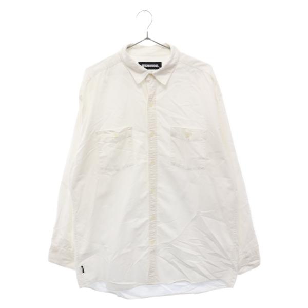NEIGHBORHOOD ネイバーフッド ロゴ刺繍 長袖シャツ 211BENH-SHM01 ホワイト