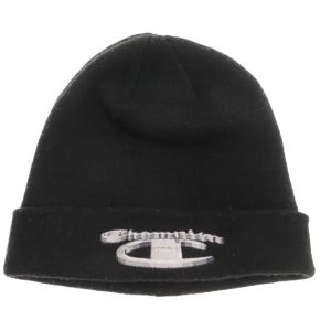 SUPREME シュプリーム 18AW×Champion 3D Metallic Beanie チャンピオン 3Dメタリックビーニー ニット帽 キャップ ブラック｜shopbring