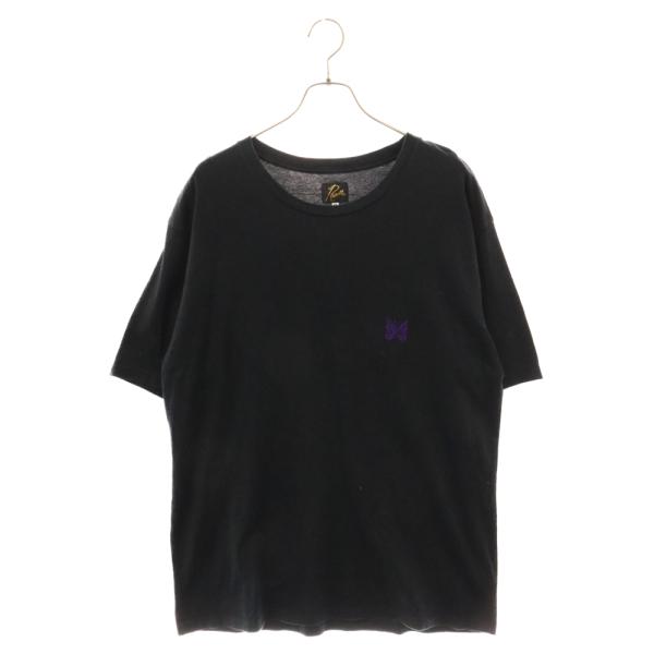 Needles ニードルス フロントロゴ刺繍 半袖Tシャツ ブラック KP385