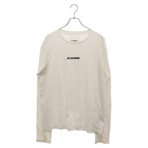 JIL SANDER ジルサンダー 23AW ロゴプリント クルーネック長袖Tシャツ ロングスリーブカットソー ホワイト J47GC0116｜shopbring