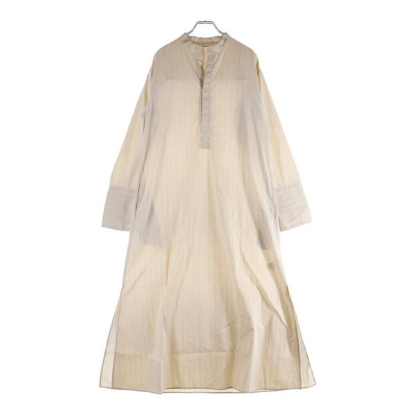 オーラリー ナイロンストレッチスタンドカラーワンピース ロングワンピース ベージュ レディース A2...