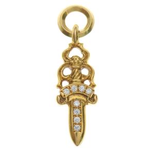 CHROME HEARTS クロムハーツ 22K #5 DAGGER P/DIA #5ダガーチャーム アフター PAVEダイヤ ペンダントトップ ゴールド BCA031