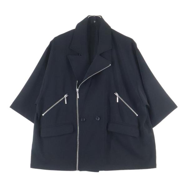 NO ID. ノーアイディ ハーフスリーブライダース1B-JKT ジャケット ブラック 856006...