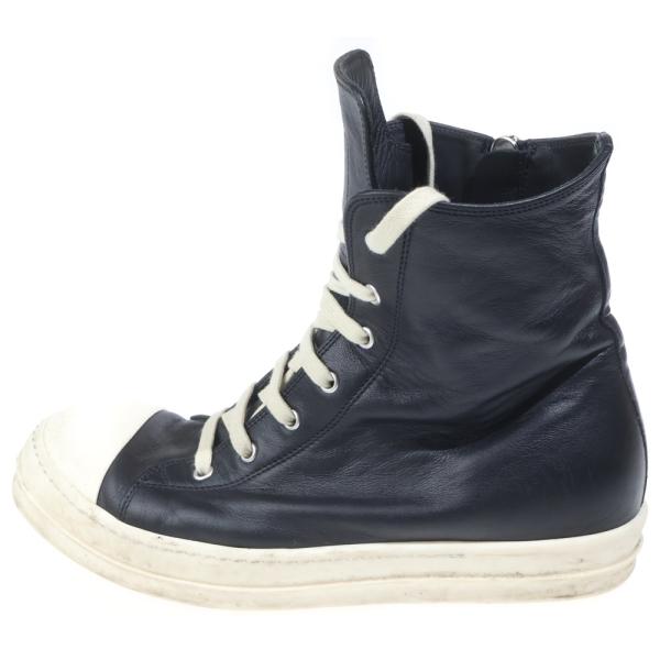 Rick Owens リックオウエンス RAMONES ラモーンズ サイドジップ レザーハイカットス...