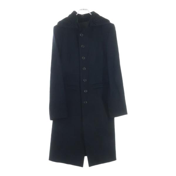 ANN DEMEULEMEESTER アンドゥムルメステール ファーカラー付き ロングコート マルチ...