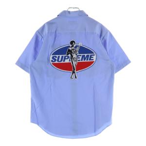 SUPREME シュプリーム 17AW ×HYSTERIC GLAMOUR Work Shirt ヒステリックグラマー 半袖ワークシャツ ライトブルー