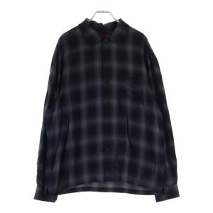 SUPREME シュプリーム 26SS Shadow Plaid Rayon Shirt レーヨンチェック長袖シャツ ブラック