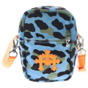 CHROME HEARTS クロムハーツ TAKA MINI LTHR タカミニ セメタリークロス クロスパッチ ハラコレザー ショルダーバッグ ブルー/オレンジ