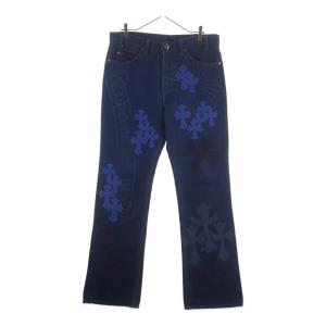 CHROME HEARTS クロムハーツ ×LEVI'S 517 STENCIL DENIM ステンシル ペイントデザインクロスパッチ付きデニムパンツ インディゴ