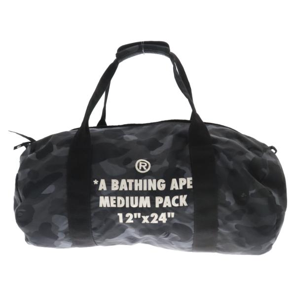 A BATHING APE アベイシングエイプ OLD APE ロゴプリント ナイロン ボストン バ...