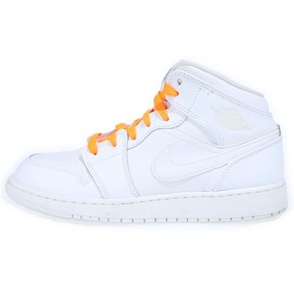 NIKE ナイキ GS Air Jordan 1 Mid Triple White 2020 GS ...