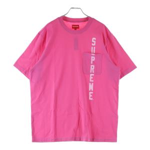 SUPREME シュプリーム 20SS Contrast Stitch Pocket Tee コントラストステッチ ロゴプリント クルーネック半袖Tシャツカットソー ピンク