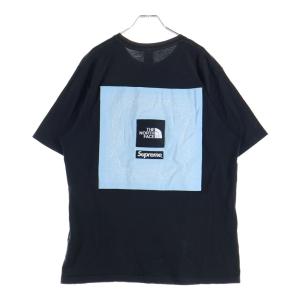SUPREME シュプリーム ×The North Face Bandana Tee バンダナ ロゴ刺繍 コットン 半袖 Tシャツ カットソー #L ブラック/ブルー SP22 17002
