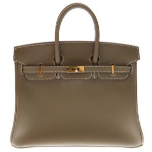 HERMES エルメス バーキン25 エトゥープ スイフト W刻印 シルバー金具 ハンドバッグ
