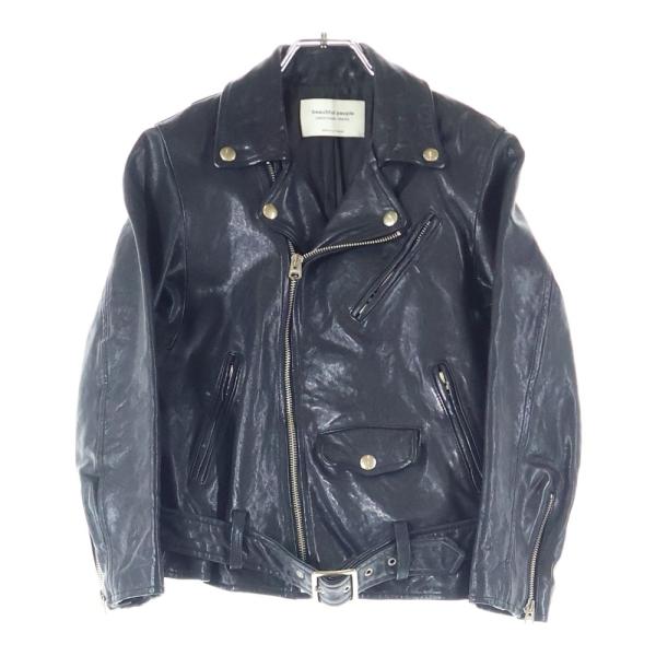 beautiful people ビューティフルピープル ラムレザー ダブル ライダースジャケット ...