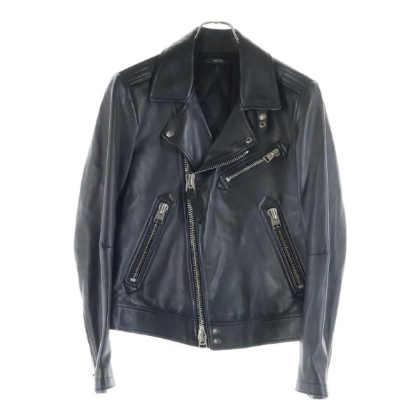 TOM FORD トムフォード レザー ライダースジャケット ブラック #46