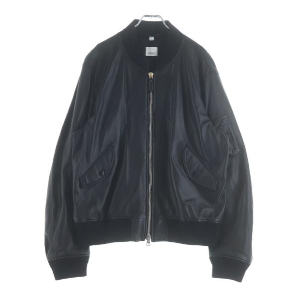 BURBERRY バーバリー シープスキン レザージャケット ミリタリージャケット ジップアップ ア...
