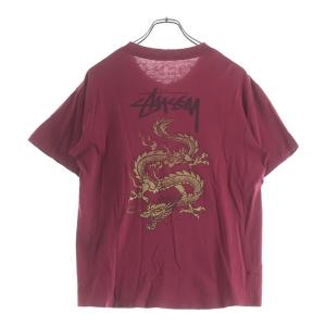 STUSSY ステューシー 80s VINTAGE DRAGON LOGO PRINT Tee ヴィンテージ ドラゴン ロゴ プリント 半袖カットソーTシャツ レッド