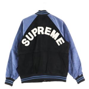 SUPREME シュプリーム 17SS uede Varsity Jacket スエード バーシティジャケット スタジャン ブラック/パープル｜shopbring