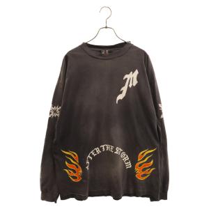 SAINT MICHAEL セントマイケル LS TEE/M/BLACK SM-YS8-0000-015 ファイヤープリント ロングスリーブカットソー 長袖 グレー｜shopbring