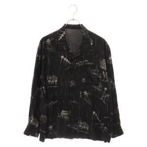 Porter Classic ポータークラシック 23AW BEAT SKULL IN THE RAIN ビートスカル インザレイン 長袖レーヨンシャツ ブラック｜shopbring