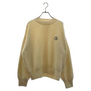 MONCLER モンクレール ×PALM ANGELS GIROCOLLO TRICOT G209L9C00002 パームエンジェルス ロゴパッチ クルーネックニットセーター クリーム｜shopbring