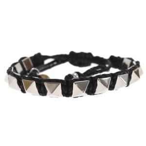 VALENTINO GARAVANI バレンティーノ ガラヴァーニ Studded Cord Bracelet VY0J0N64CAK ロックスタッズ レザーブレスレット｜shopbring