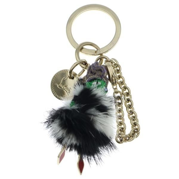 CHRISTIAN LOUBOUTIN クリスチャンルブタン Key Ring Mink ミンクファ...