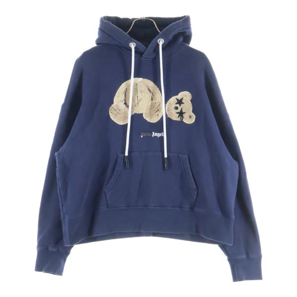 パームエンジェルス 21AW スプレーロゴ キルザベアー プルオーバースウェットパーカー ネイビー ...