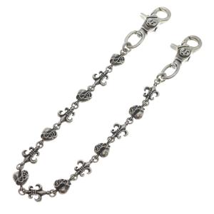 CHROME HEARTS クロムハーツ HRTBSF LONG-S 2クリップロングBSフレアハートリンク シルバーウォレットチェーン