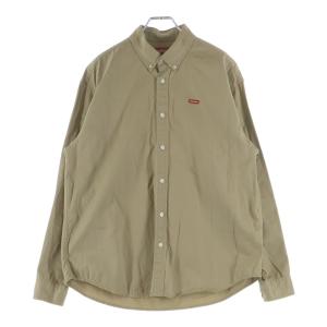 SUPREME シュプリーム 24SS Small Box Shirt スモールボックスロゴ刺繍 長袖シャツ ベージュ