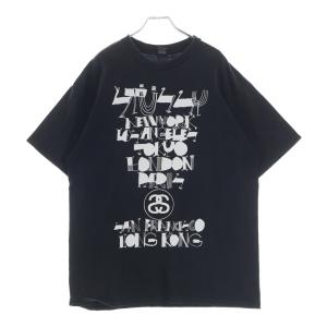 STUSSY ステューシー WORLD TOUR TEE ワールドツアー クルーネック カットソー 半袖Tシャツ ブラック