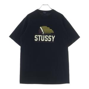 STUSSY ステューシー フロントロゴデザイン インディアン クルーネック カットソー 半袖Tシャツ ブラック