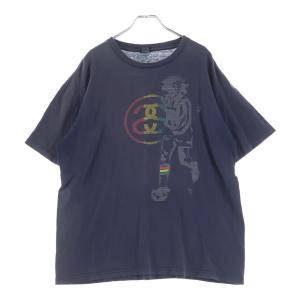 STUSSY ステューシー 90S〜00S VINTAGE ヴィンテージ ボブマーリー ロゴデザイン クルーネック カットソー 半袖Tシャツ ブラック