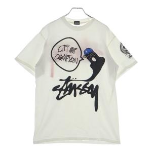 STUSSY ステューシー 00S VINTAGE CITY OF CIMPTON ヴィンテージ シティーオブコンプトン クルーネック カットソー 半袖Tシャツ ホワイト