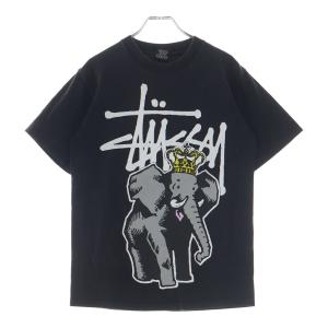 STUSSY ステューシー 00S VINTAGE ヴィンテージ ロゴデザイン クルーネック カットソー 半袖Tシャツ ブラック