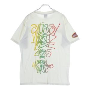 STUSSY ステューシー 00S VINTAGE ANNIVERSARY ヴィンテージ アニバーサリー ロゴデザイン クルーネック カットソー 半袖Tシャツ ホワイト