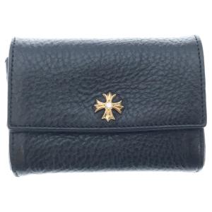 CHROME HEARTS クロムハーツ 22K 1D CH PLUS TINY WALLET シーエイチプラス タイニー レザーミニウォレット ブラック